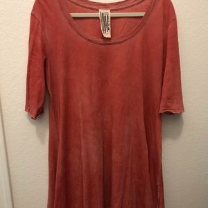 Free People Long Red Tee